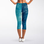 Sea Water Surface Print Women's Capri Leggings