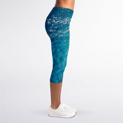 Sea Water Surface Print Women's Capri Leggings