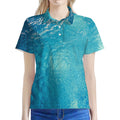 Sea Water Surface Print Women's Polo Shirt