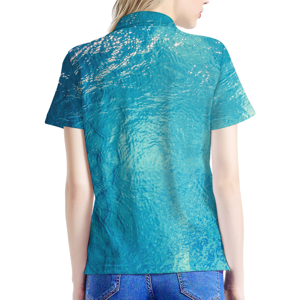 Sea Water Surface Print Women's Polo Shirt