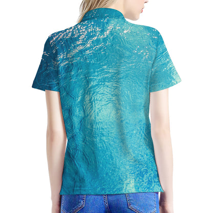 Sea Water Surface Print Women's Polo Shirt