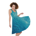 Sea Water Surface Print Sleeveless Knee Length Dress