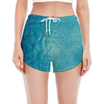 Sea Water Surface Print Women's Split Running Shorts