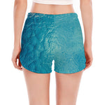 Sea Water Surface Print Women's Split Running Shorts