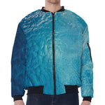 Sea Water Surface Print Zip Sleeve Bomber Jacket