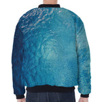 Sea Water Surface Print Zip Sleeve Bomber Jacket