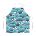 Sea Wave Surfing Pattern Print Adjustable Apron