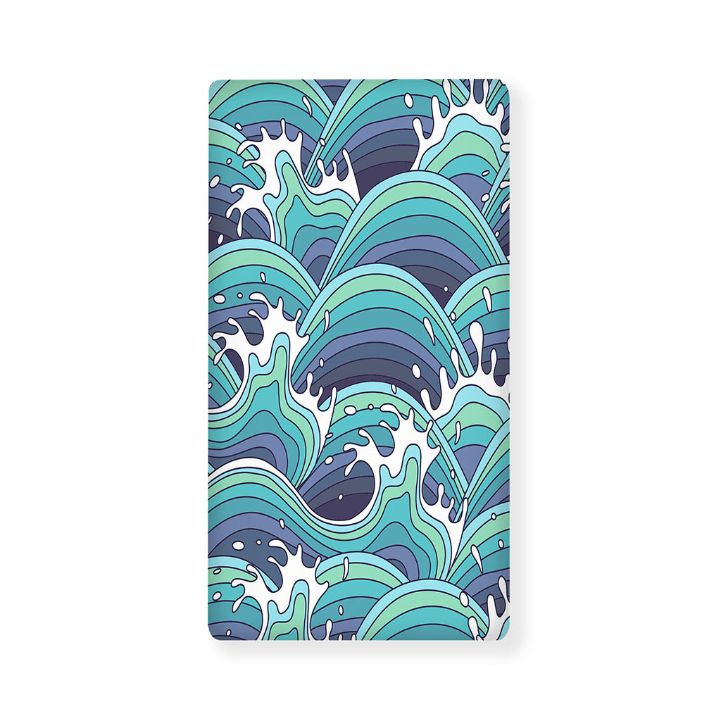 Sea Wave Surfing Pattern Print Baby Crib Sheet