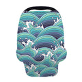 Sea Wave Surfing Pattern Print Baby Seat Cover