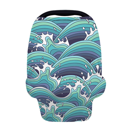 Sea Wave Surfing Pattern Print Baby Seat Cover