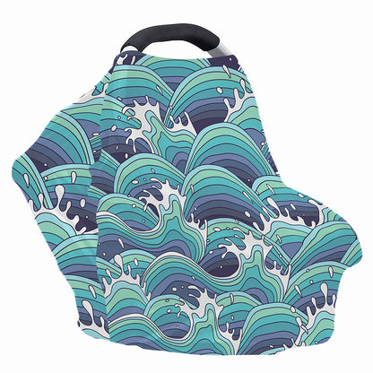 Sea Wave Surfing Pattern Print Baby Seat Cover