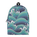 Sea Wave Surfing Pattern Print School Backpack
