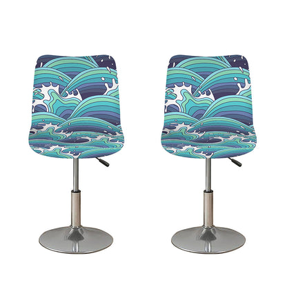 Sea Wave Surfing Pattern Print Bar Stool Covers