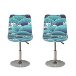 Sea Wave Surfing Pattern Print Bar Stool Covers