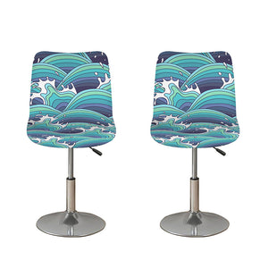 Sea Wave Surfing Pattern Print Bar Stool Covers