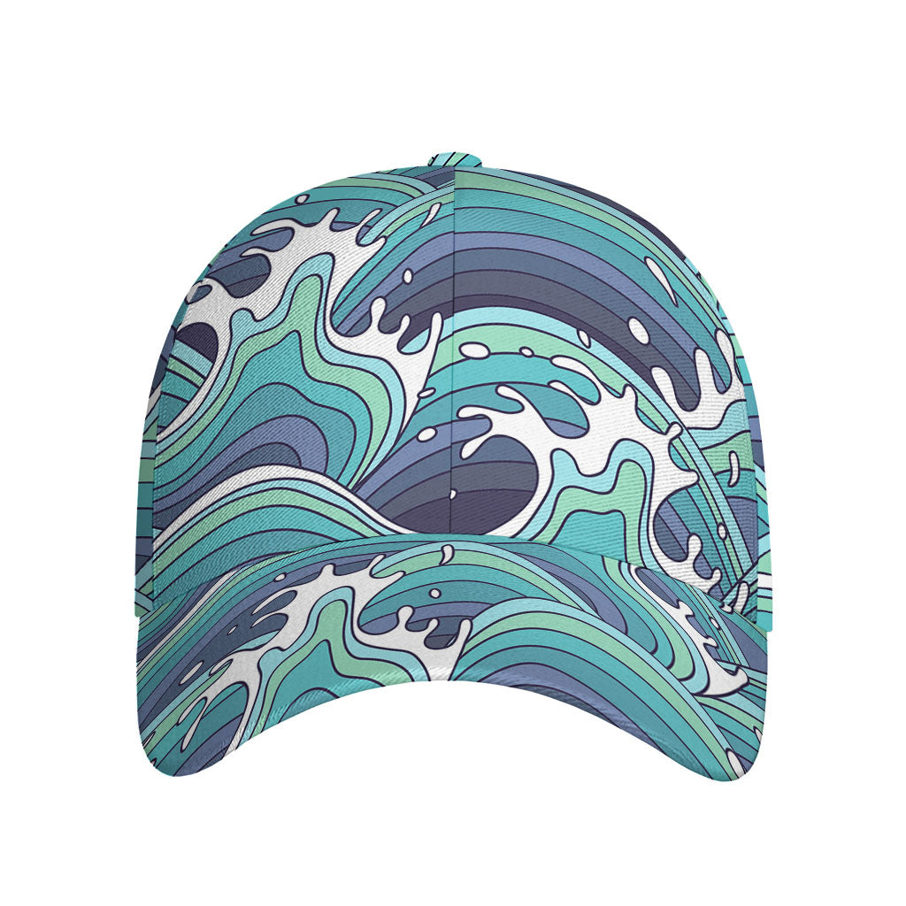 Sea Wave Surfing Pattern Print Baseball Cap