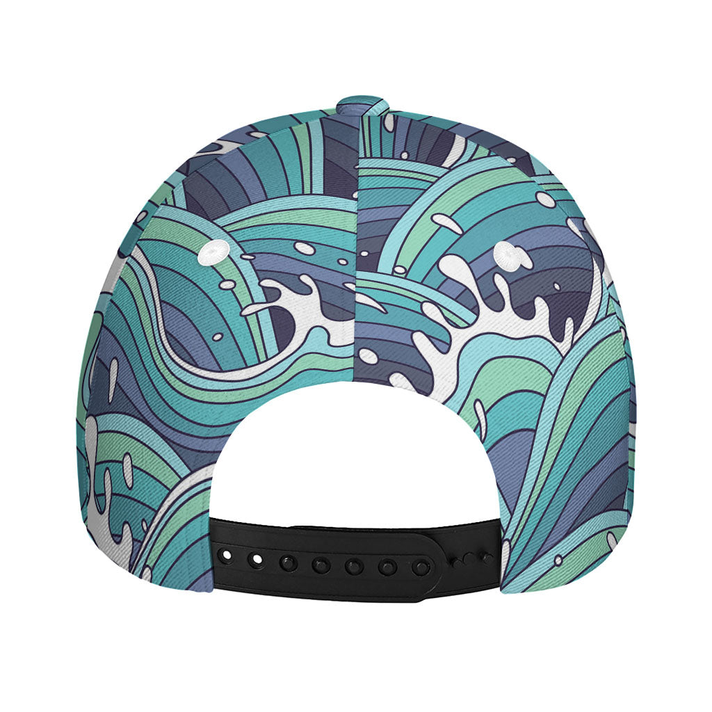 Sea Wave Surfing Pattern Print Baseball Cap