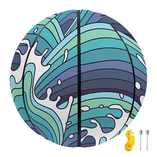 Sea Wave Surfing Pattern Print Basketball