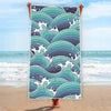 Sea Wave Surfing Pattern Print Beach Towel