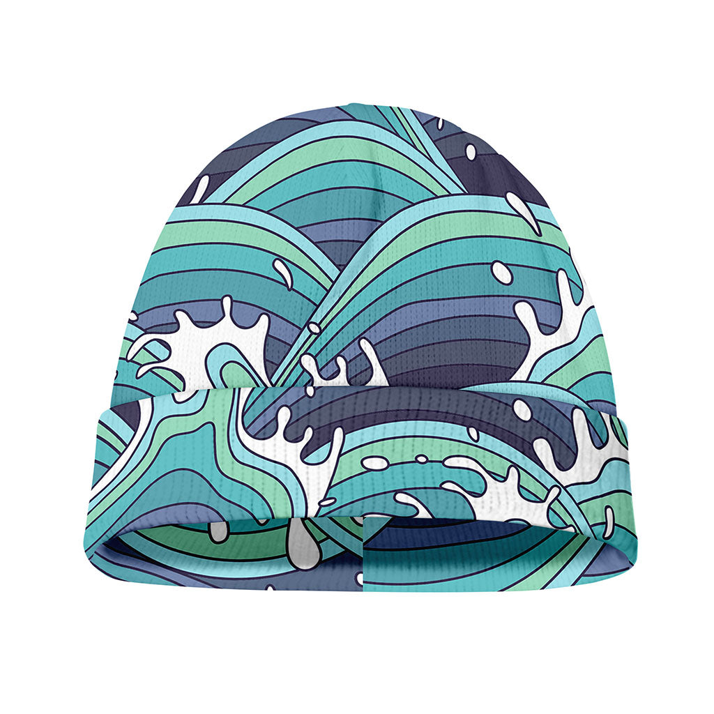 Sea Wave Surfing Pattern Print Beanie