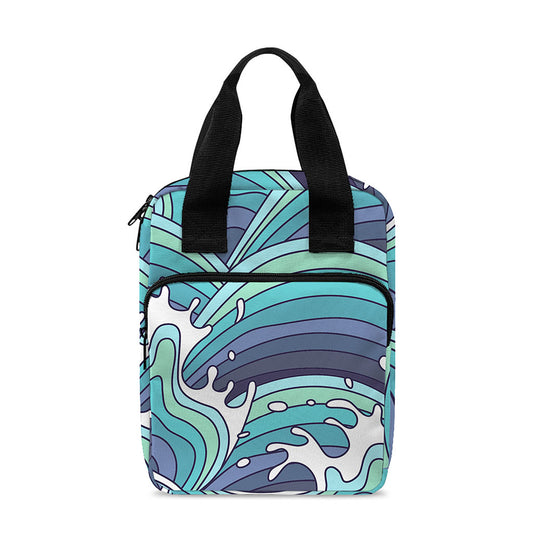 Sea Wave Surfing Pattern Print Bible Tote Bag