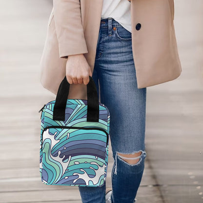 Sea Wave Surfing Pattern Print Bible Tote Bag