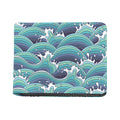 Sea Wave Surfing Pattern Print Bifold Wallet