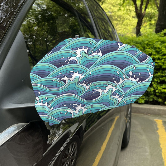 Sea Wave Surfing Pattern Print Car Side Mirror Covers