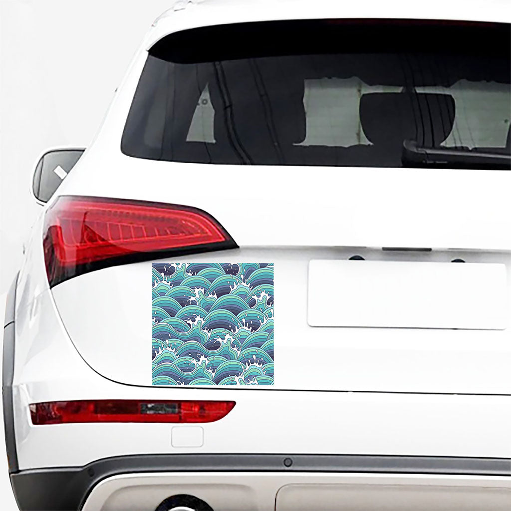 Sea Wave Surfing Pattern Print Car Sticker