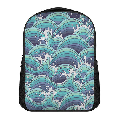 Sea Wave Surfing Pattern Print Casual Backpack