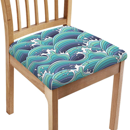 Sea Wave Surfing Pattern Print Chair Cushion Cover