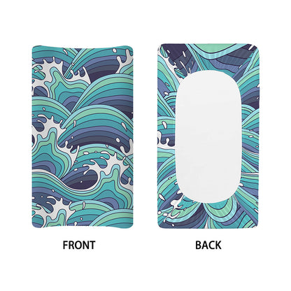 Sea Wave Surfing Pattern Print Changing Pad Cover