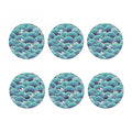 Sea Wave Surfing Pattern Print Coaster Set