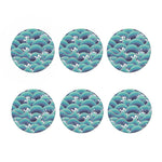 Sea Wave Surfing Pattern Print Coaster Set