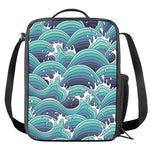 Sea Wave Surfing Pattern Print Crossbody Lunch Bag