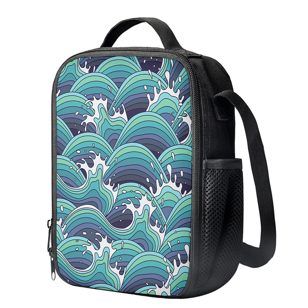 Sea Wave Surfing Pattern Print Crossbody Lunch Bag
