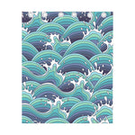 Sea Wave Surfing Pattern Print Curtain