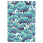 Sea Wave Surfing Pattern Print Curtain