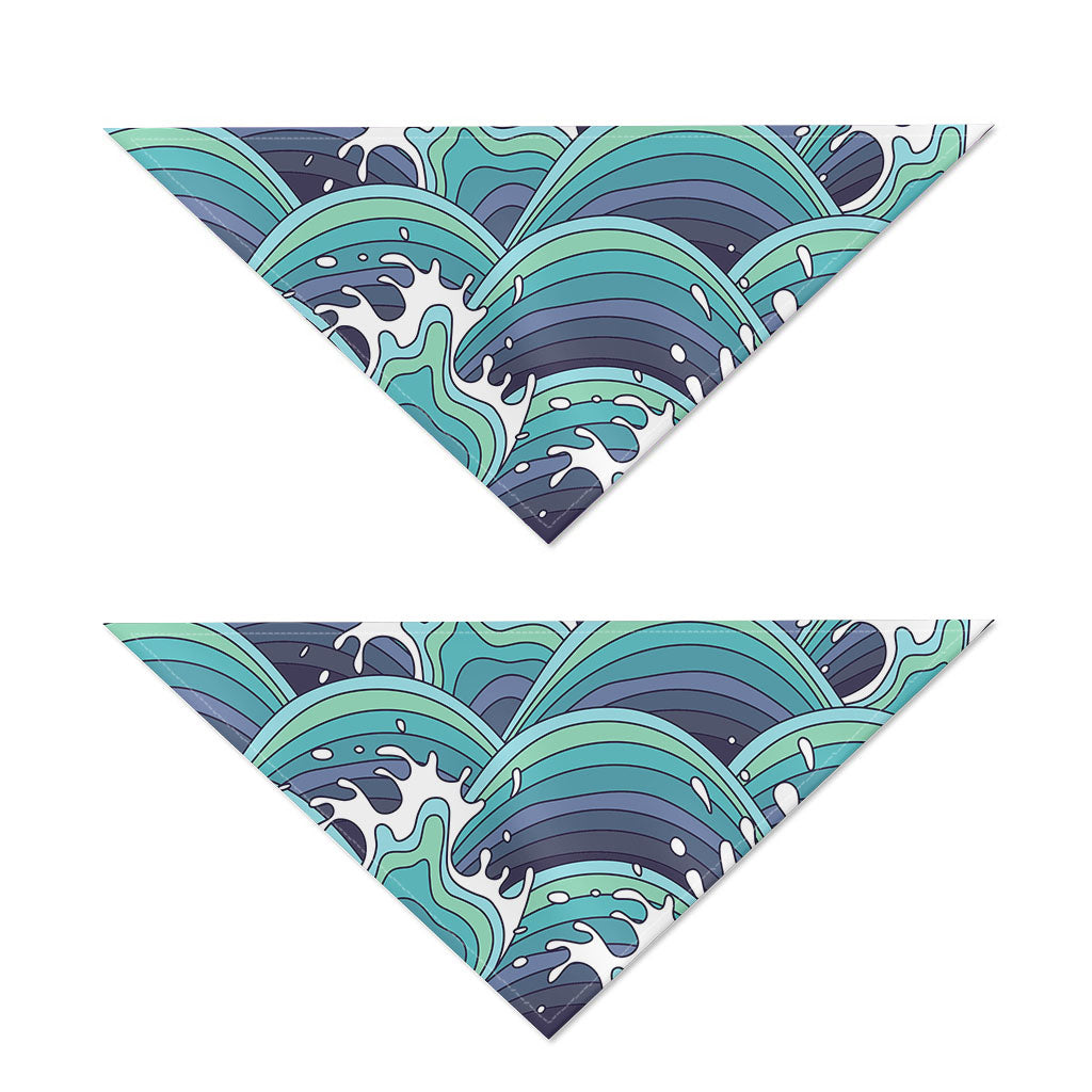 Sea Wave Surfing Pattern Print Dog Bandana