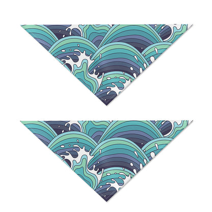 Sea Wave Surfing Pattern Print Dog Bandana