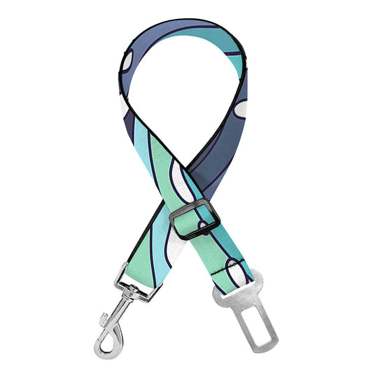 Sea Wave Surfing Pattern Print Dog Seat Belt
