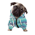 Sea Wave Surfing Pattern Print Dog Zip Up Hoodie