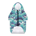 Sea Wave Surfing Pattern Print Dog Zip Up Hoodie