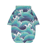 Sea Wave Surfing Pattern Print Dog Zip Up Hoodie