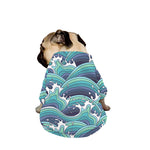 Sea Wave Surfing Pattern Print Dog Zip Up Jacket