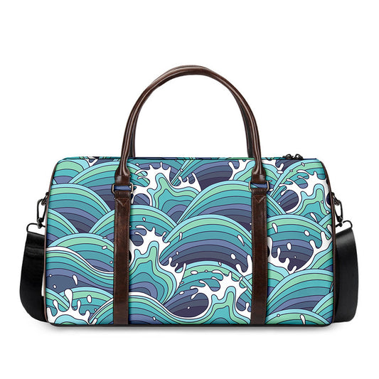 Sea Wave Surfing Pattern Print Duffle Bag