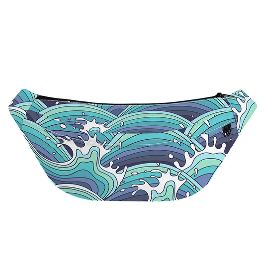 Sea Wave Surfing Pattern Print Fanny Pack