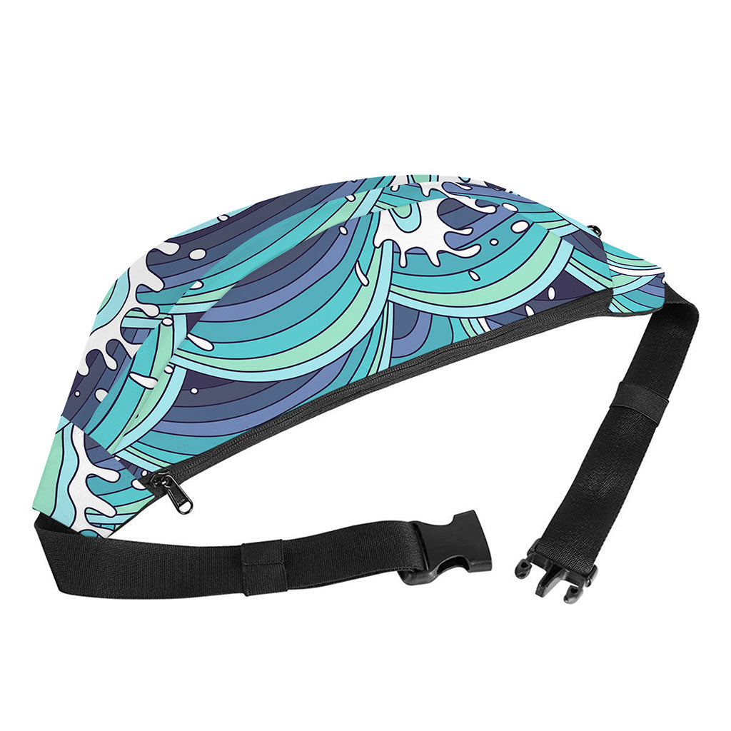 Sea Wave Surfing Pattern Print Fanny Pack