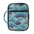 Sea Wave Surfing Pattern Print Front Pocket Bible Bag
