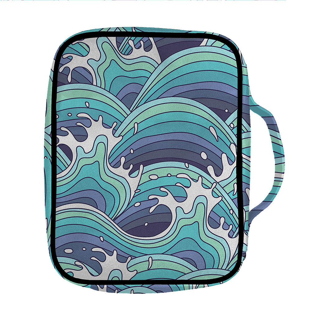 Sea Wave Surfing Pattern Print Front Pocket Bible Bag